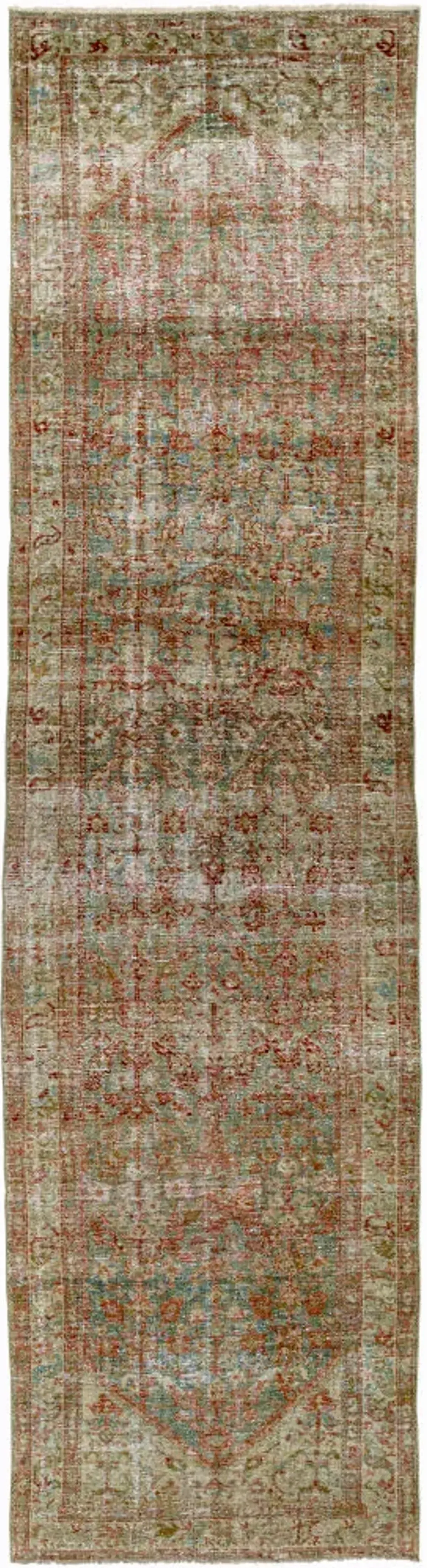 Antique One of a Kind AOOAK-1728 3'5" x 13'1" Handmade Rug