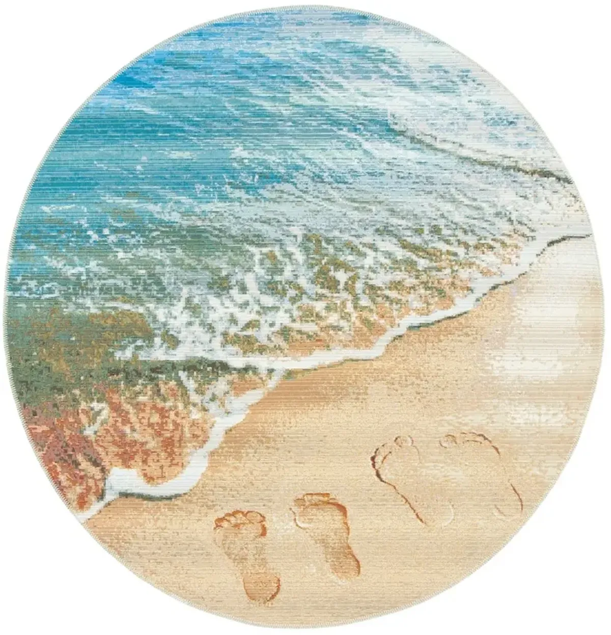 BARBADOS 550 Blue 5'-3' X 5'-3' Round Round Rug