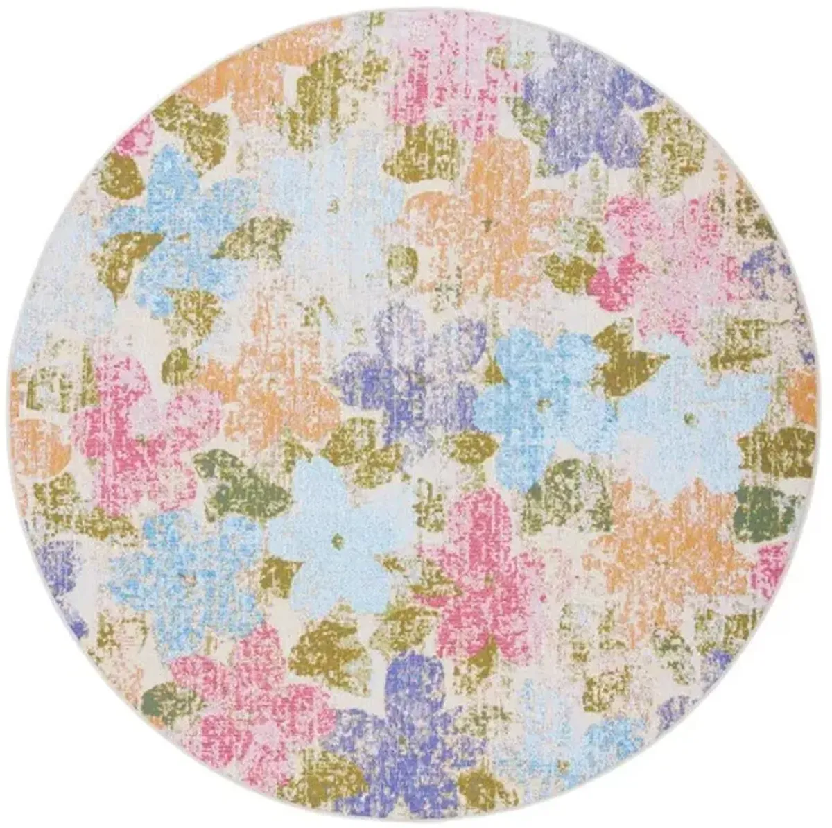 SUMMER 410 Blue  6'-7' X 6'-7' Round Round Rug
