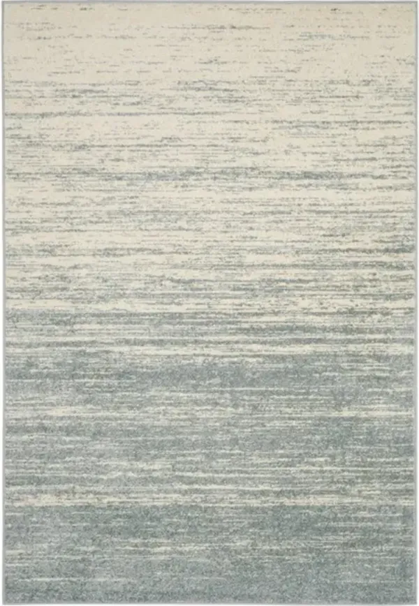 Adirondack Contemporary Slate / Cream 3' X 3' Round Powerloomed Rug