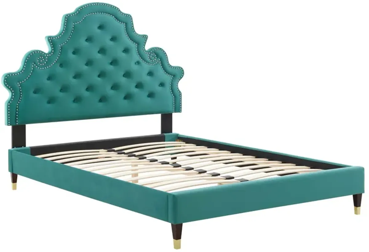 Gwyneth Tufted Performance Velvet Twin Platform Bed