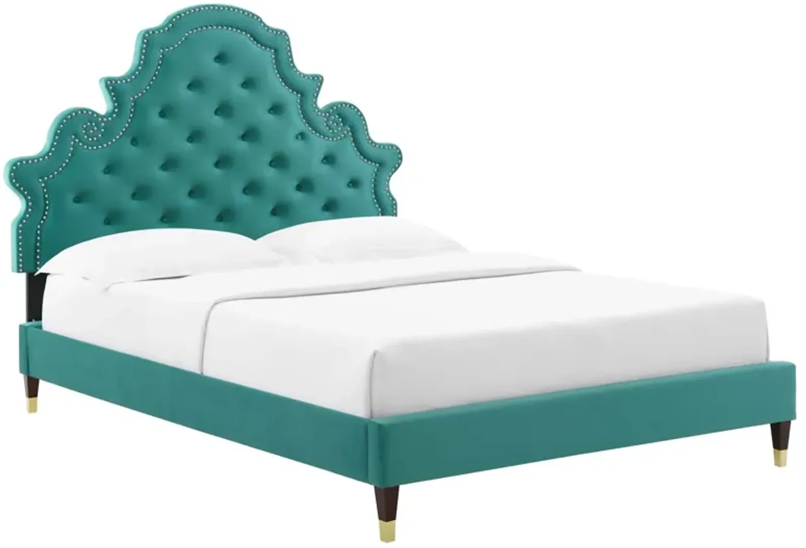 Gwyneth Tufted Performance Velvet Twin Platform Bed