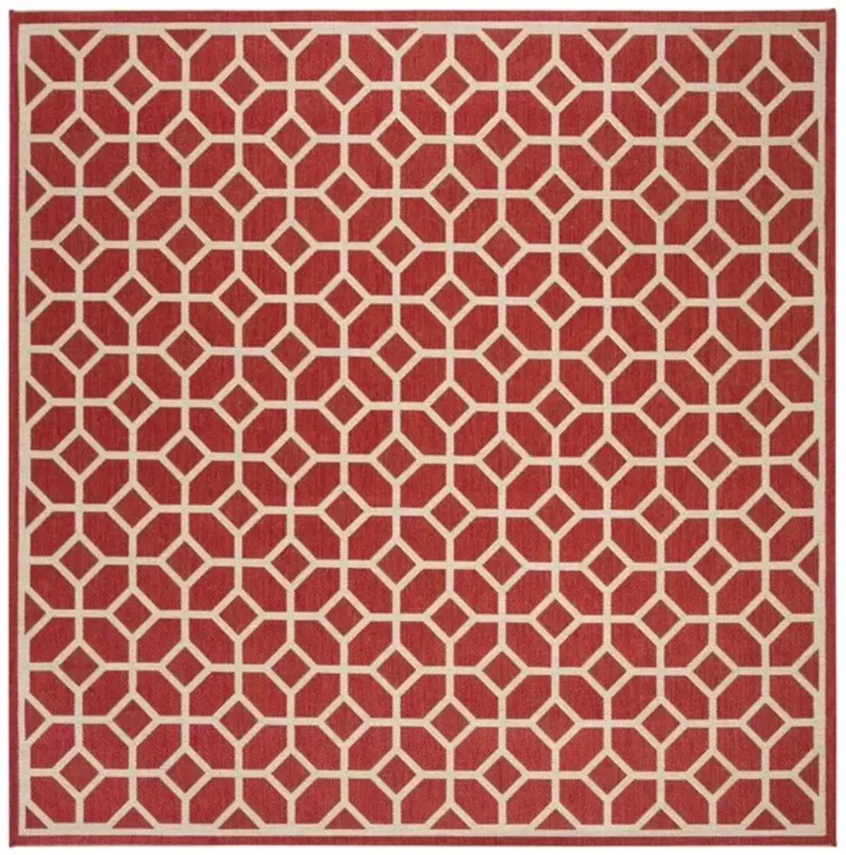 LINDEN 127 Collection LND127Q-6SQ Red / Creme 6'-7" X 6'-7" Square