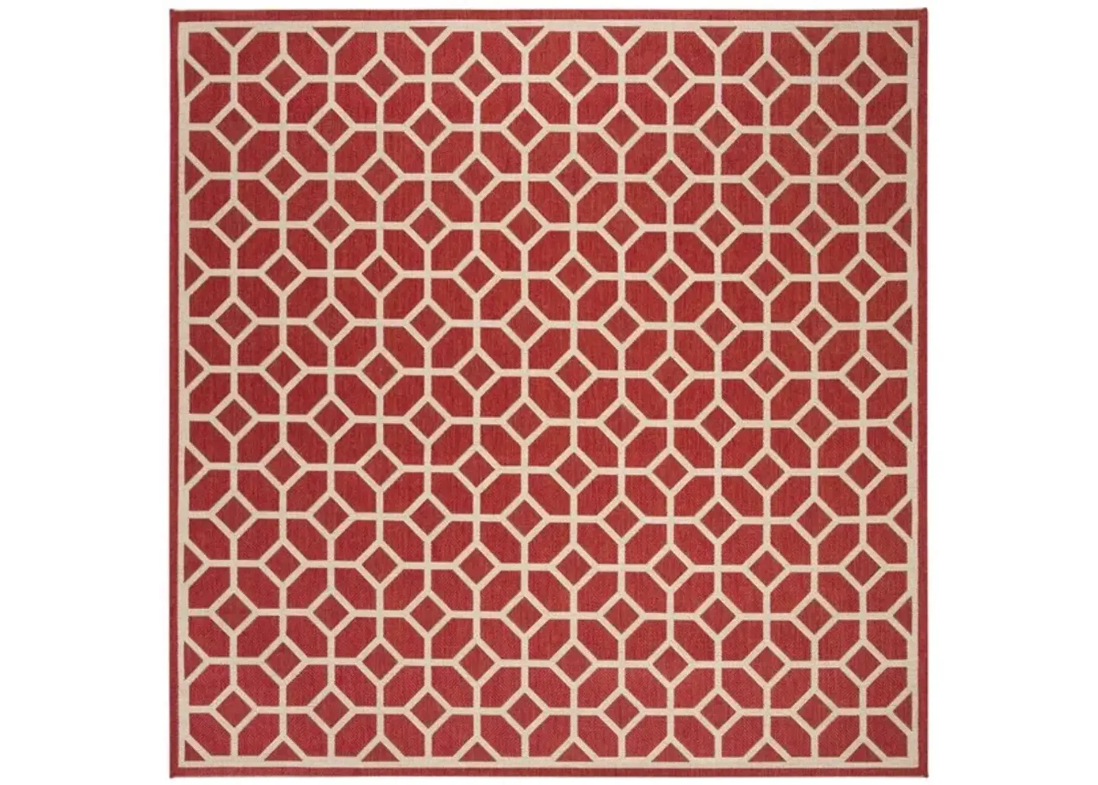 LINDEN 127 Collection LND127Q-6SQ Red / Creme 6'-7" X 6'-7" Square