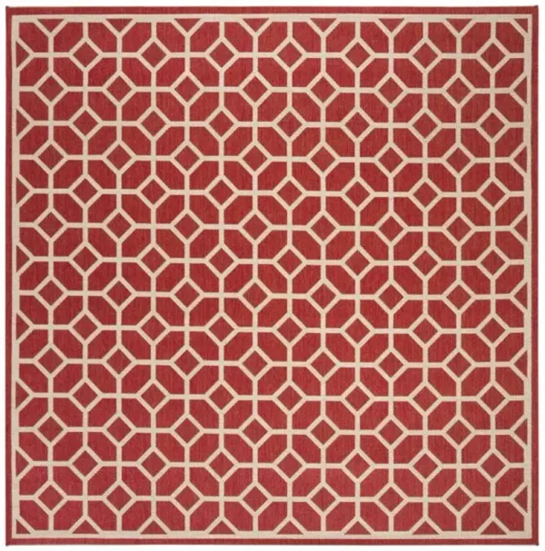 LINDEN 127 Collection LND127Q-6SQ Red / Creme 6'-7" X 6'-7" Square