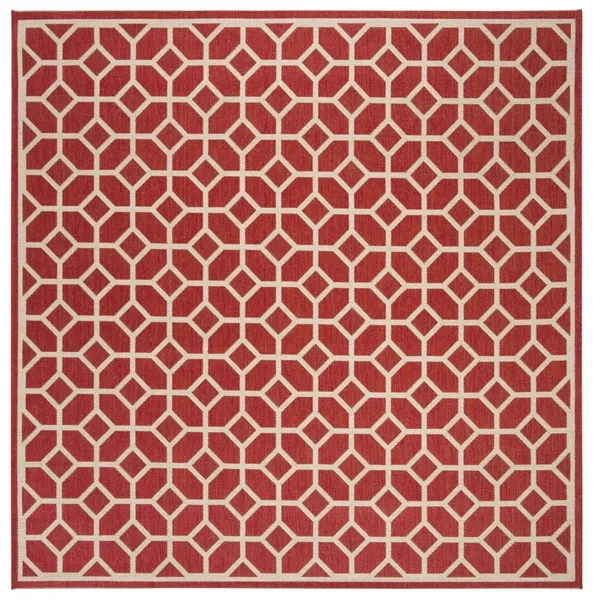 LINDEN 127 Collection LND127Q-6SQ Red / Creme 6'-7" X 6'-7" Square