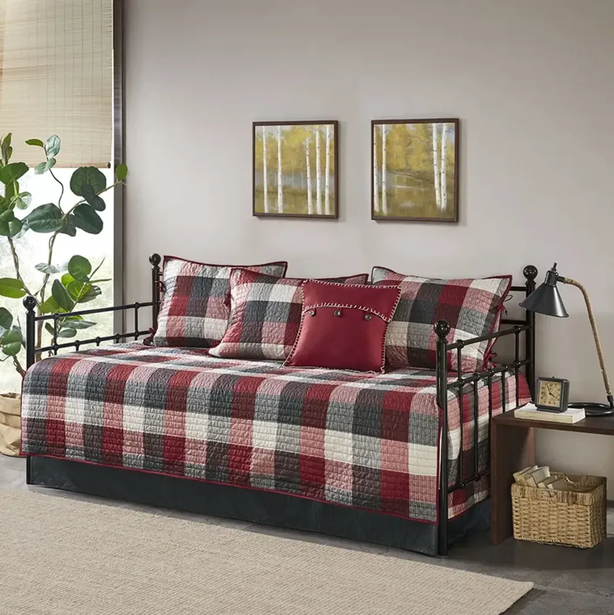 Madison Park Ridge Red 6 Piece Reversible Daybed Cover Set