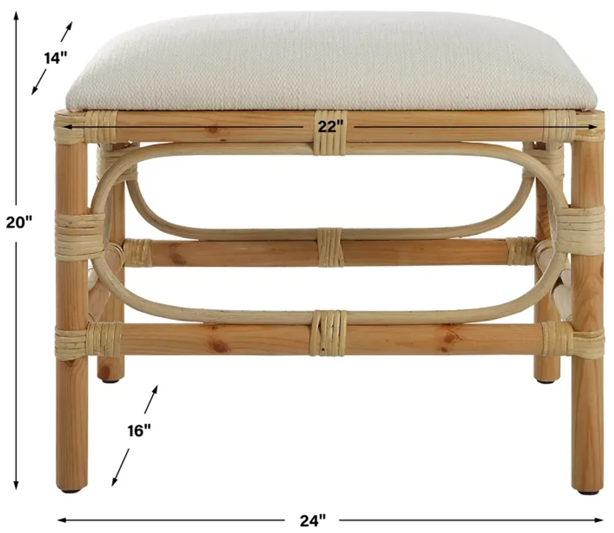 Laguna Small White Bench