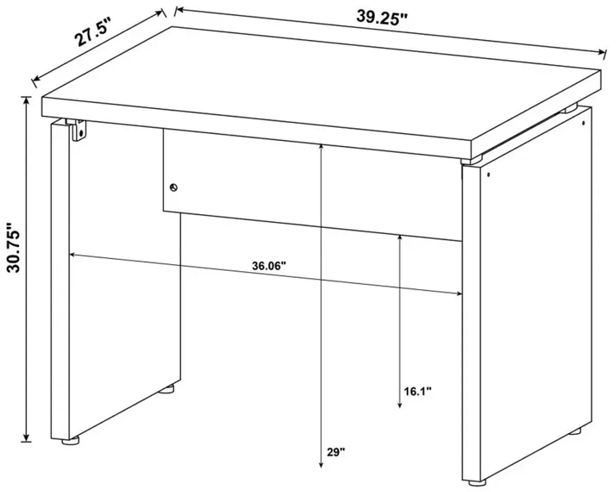 Skylar 2-piece Home Office Set L-Shape Desk with File Cabinet Cappuccino