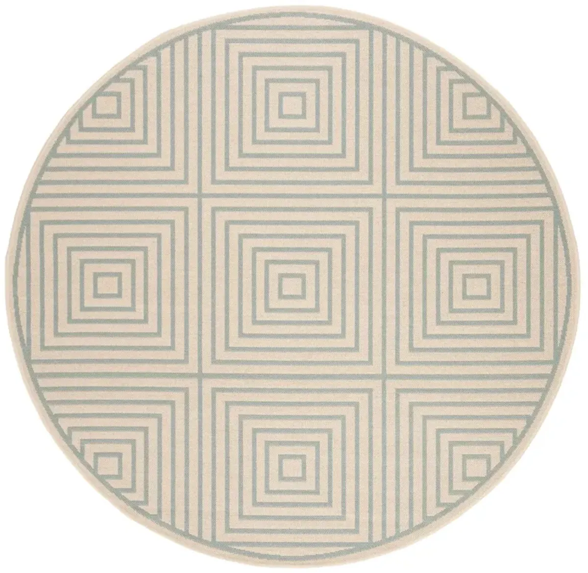 BEACH HOUSE 123 Blue 6'-7' X 6'-7' Round Round Rug