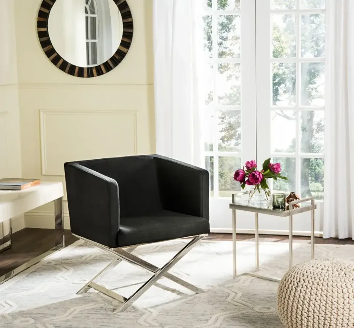 CELINE CHROME CROSS LEG CHAIR