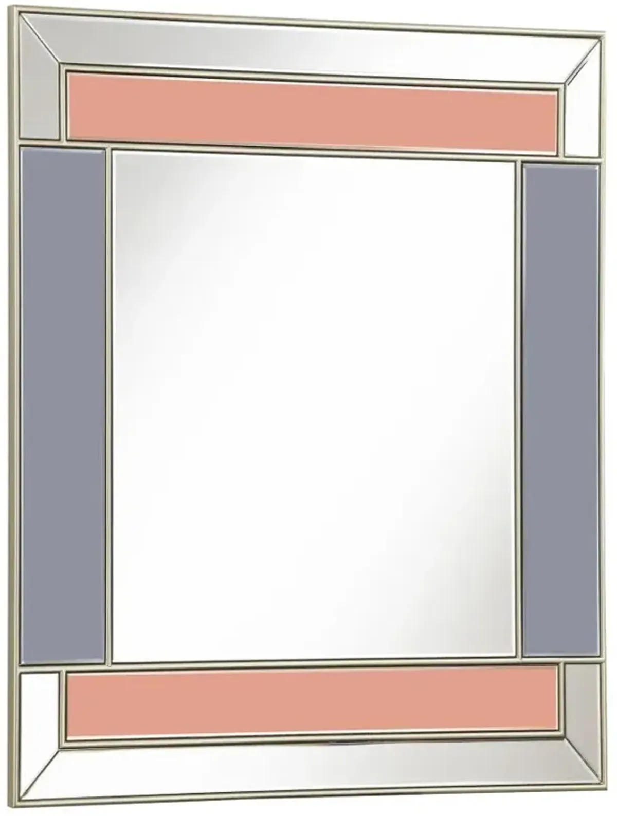 Braylin Rectangular Wall Mirror Champagne and Grey