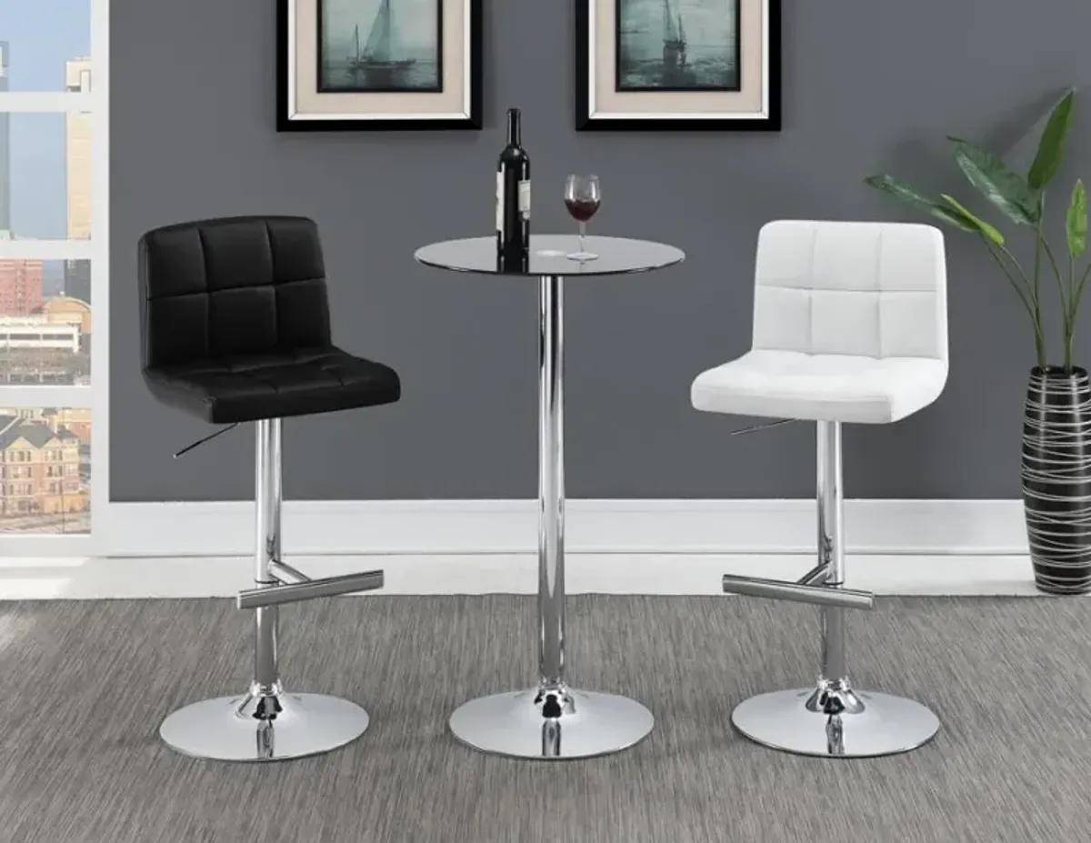 Lenny Adjustable Bar Stools Chrome and White (Set of 2)