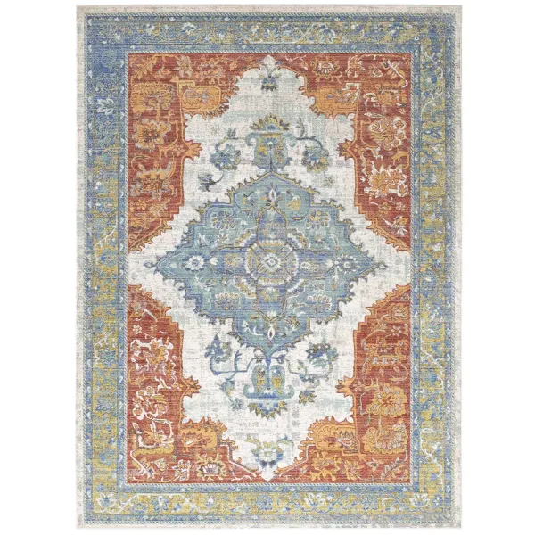 Citlali Distressed Southwestern Aztec 4x6 Area Rug