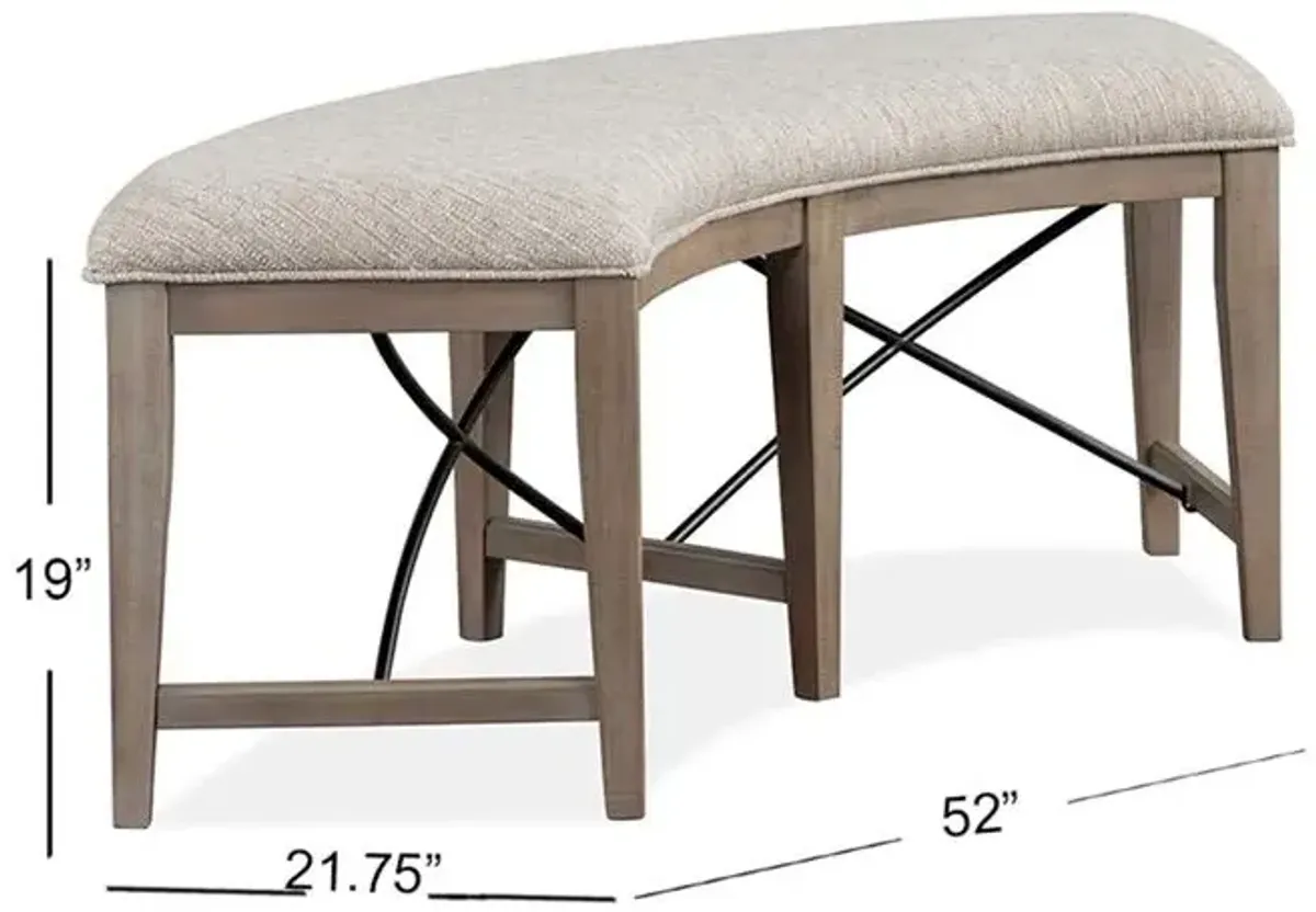 Curved Bench w/Upholstered Seat