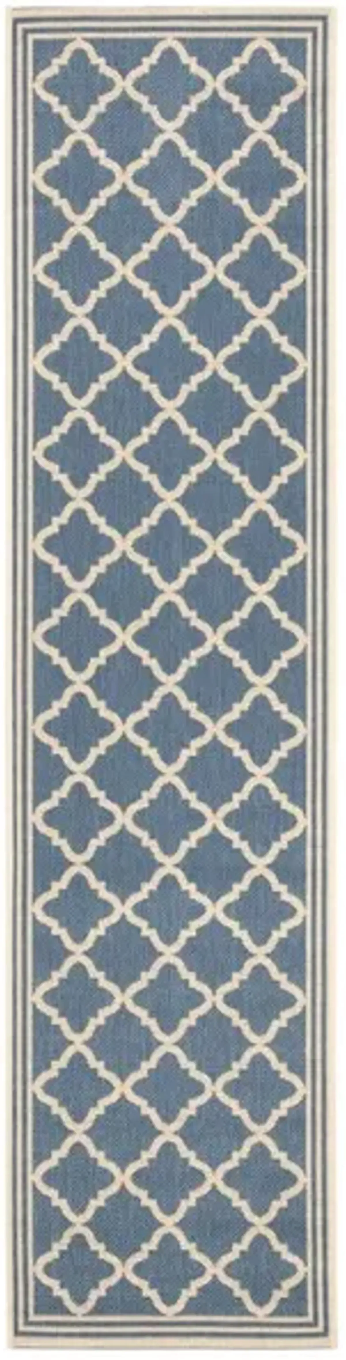 LINDEN 121 Collection LND121M-28 Blue / Creme 2'-2" X 8'