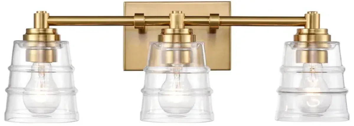 Pulsate 21.5" Wide 3-Light Vanity Light - Satin Brass