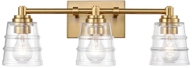 Pulsate 21.5" Wide 3-Light Vanity Light - Satin Brass