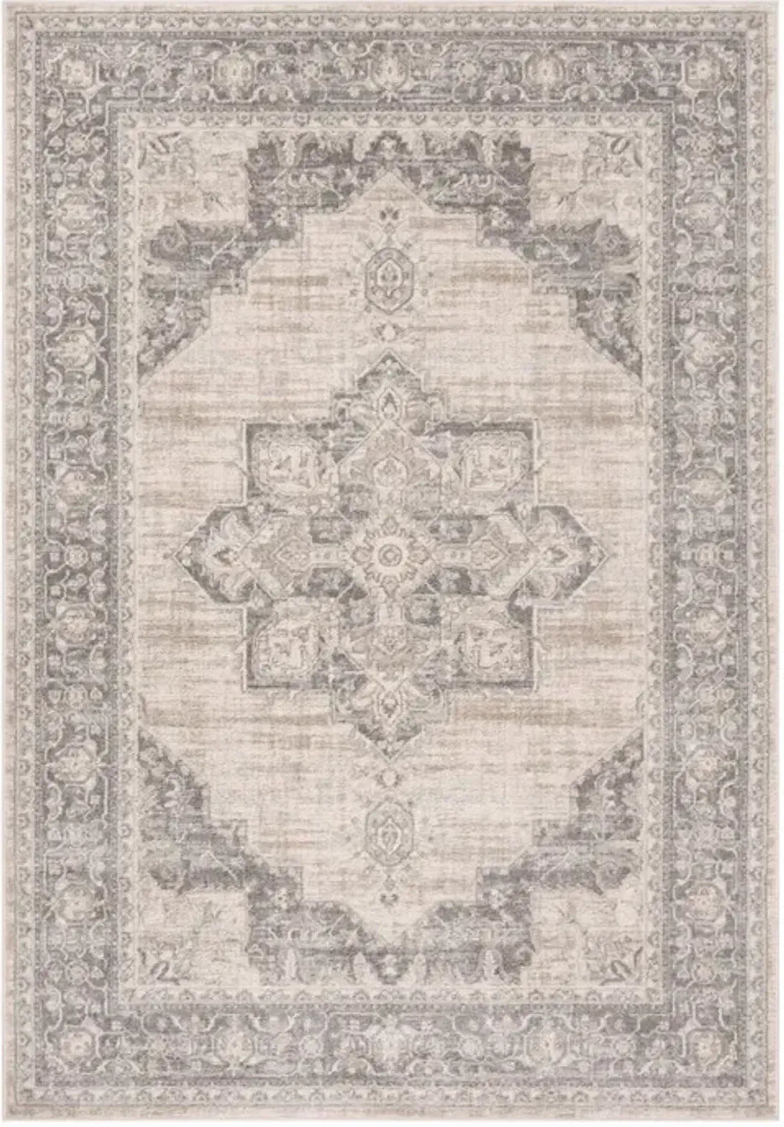 Brentwood 865 Cream / Grey 9' X 12' Large Rectangle Powerloomed Rug