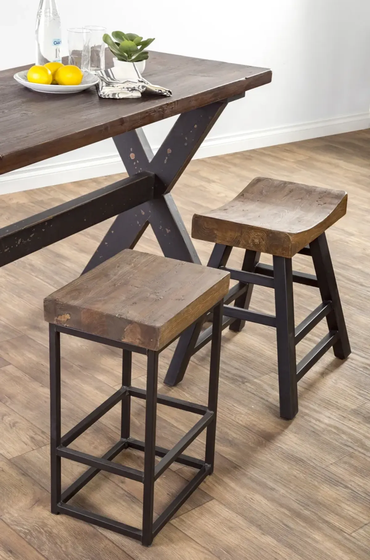 Porter Reclaimed Pine Counter stool by Kosas Home