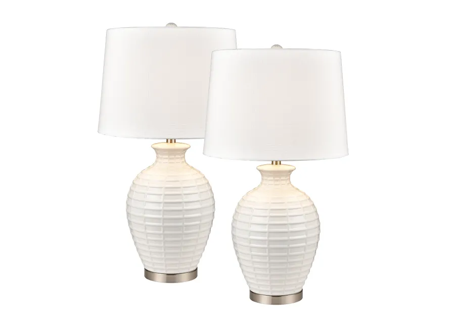 Junia 28'' High 1-Light Table Lamp - Set of 2 White