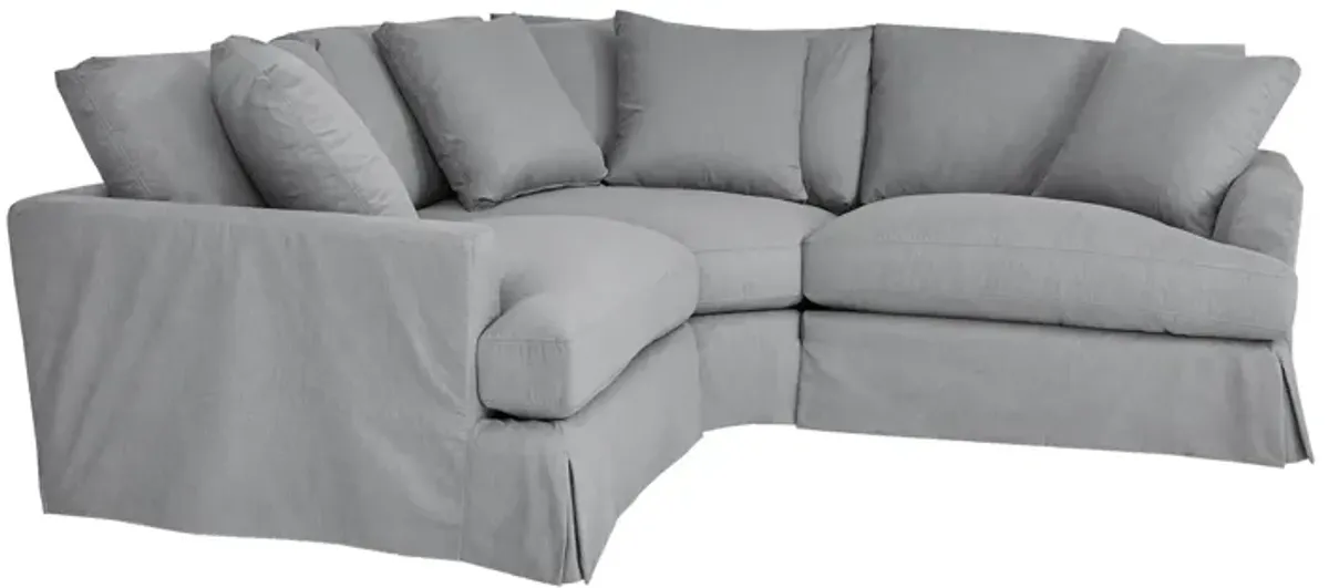 Ciara Upholstered 3 Piece Sectional Sofa In Slate Gray