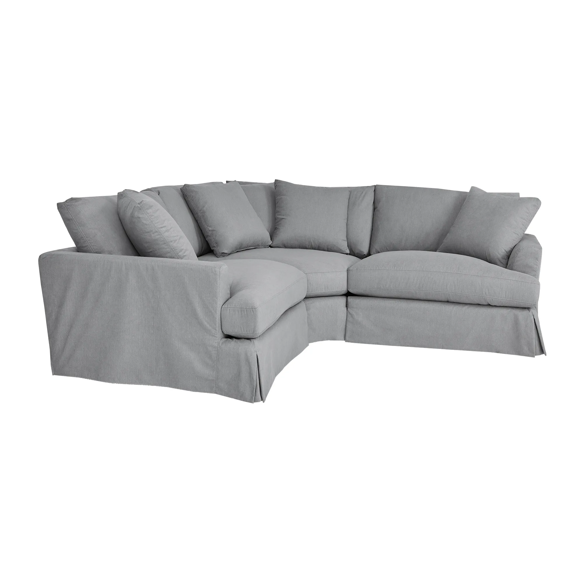 Ciara Upholstered 3 Piece Sectional Sofa in Slate Gray 