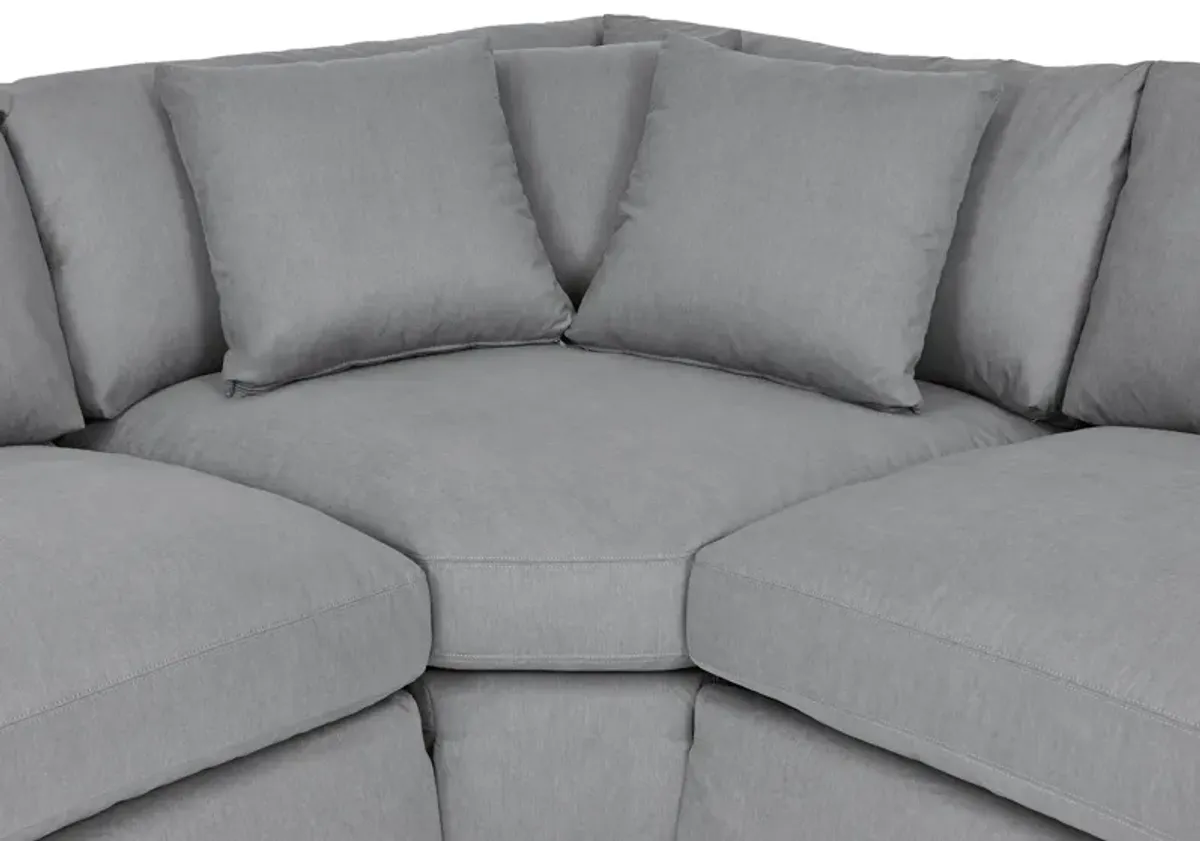 Ciara Upholstered 3 Piece Sectional Sofa in Slate Gray 