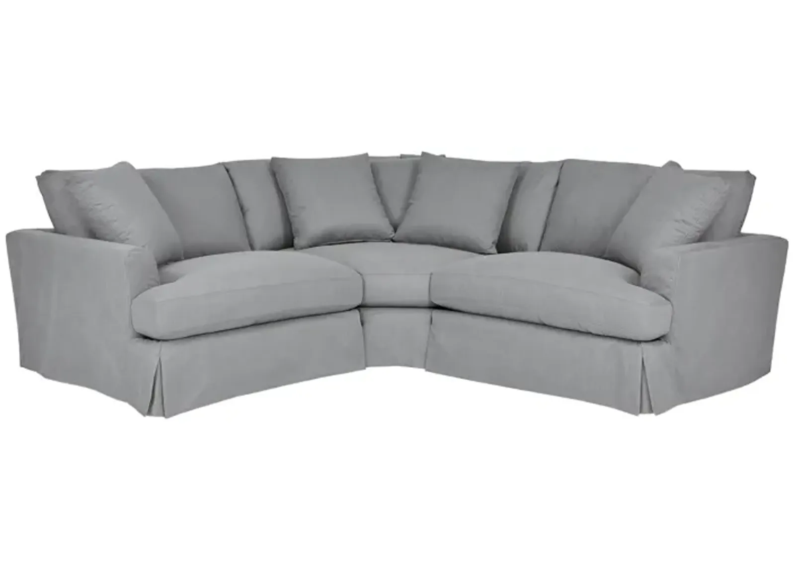 Ciara Upholstered 3 Piece Sectional Sofa in Slate Gray 