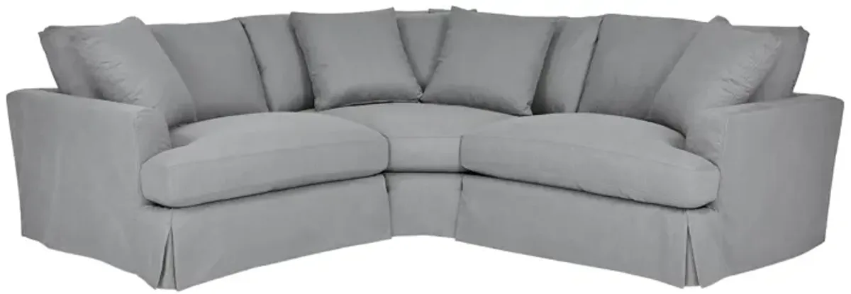 Ciara Upholstered 3 Piece Sectional Sofa in Slate Gray 