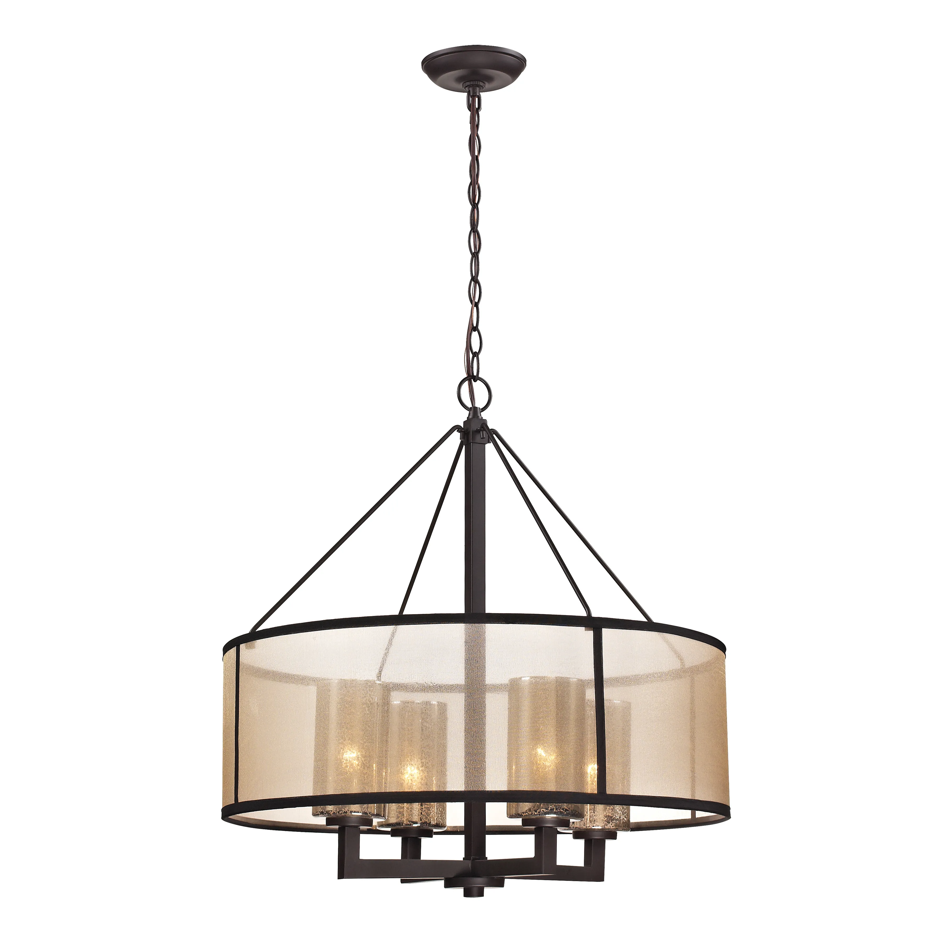 Diffusion 24" Wide 4-Light Chandelier - Oil Rubbed Bronze