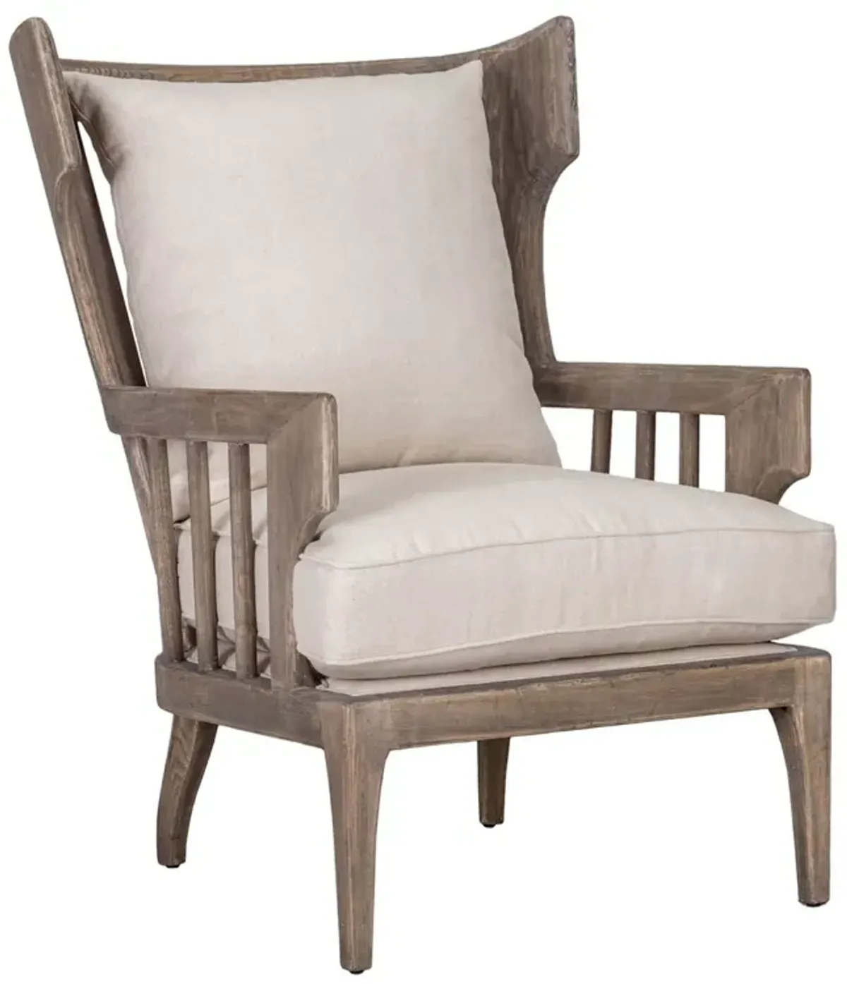 Lawrence White Fabric Accent Chair