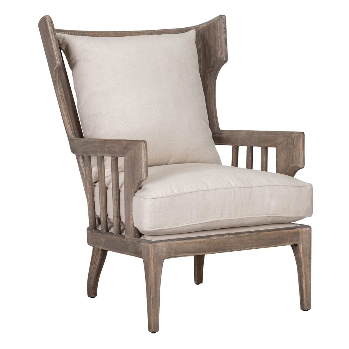 Lawrence White Fabric Accent Chair