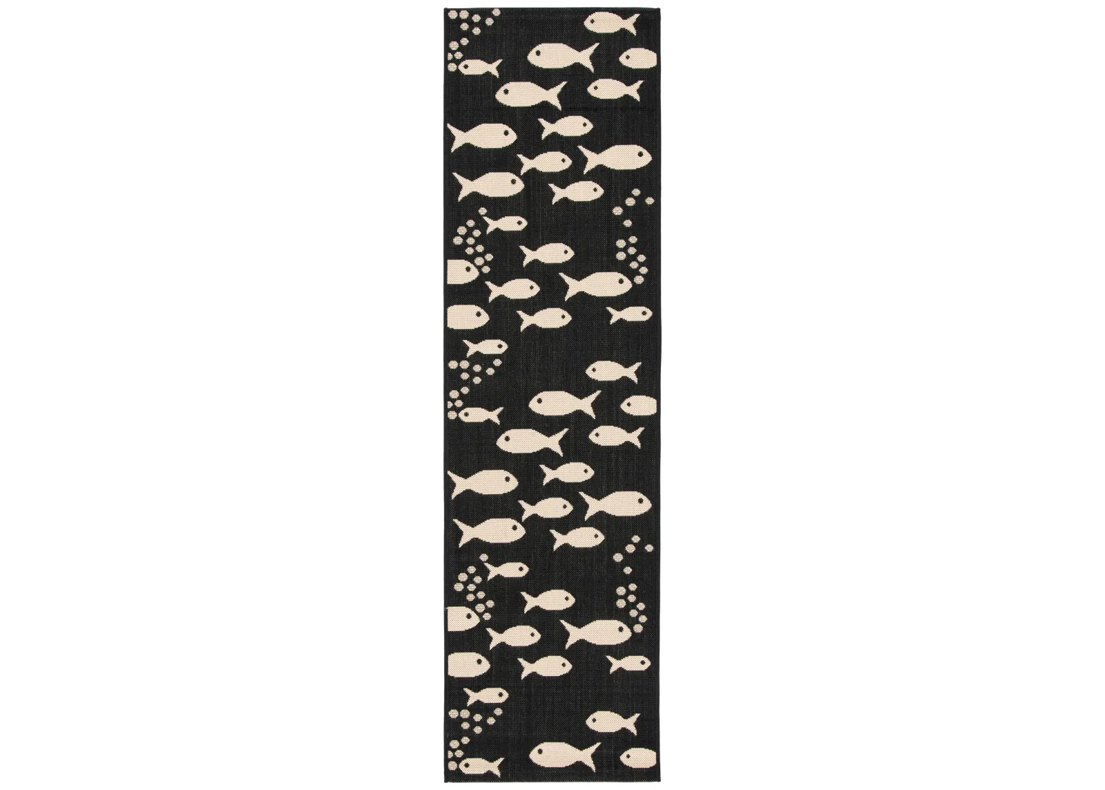 COURTYARD 6012 BLACK  2'-3' x 22' Runner Rug