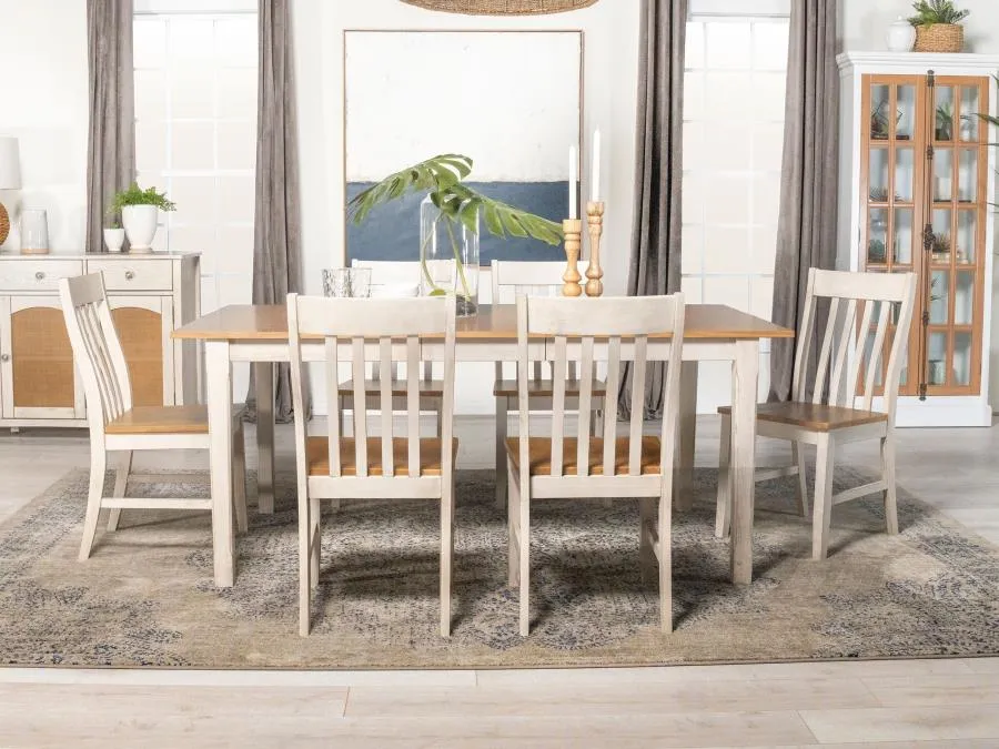 Kirby 5-piece Dining Set Natural and Rustic Off White