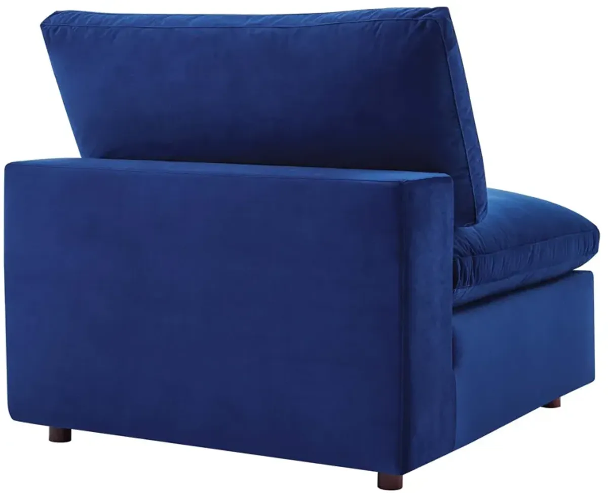 Commix Down Filled Overstuffed Performance Velvet 4-Seater Sofa