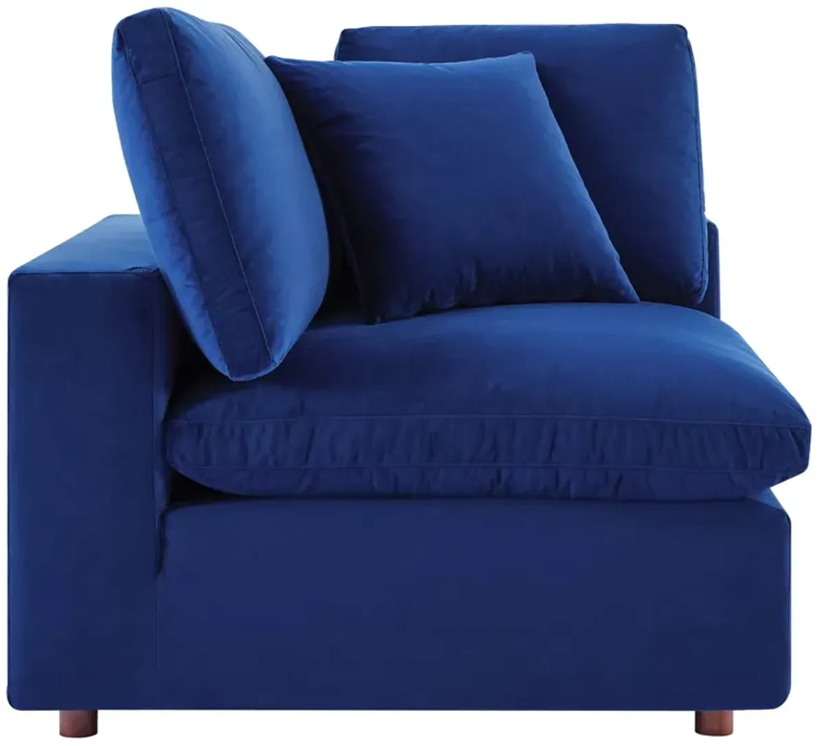 Commix Down Filled Overstuffed Performance Velvet 4-Seater Sofa