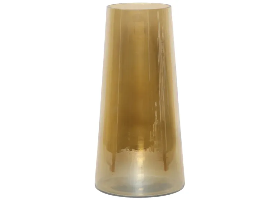 Glass, 12" Luster Vase, Gold