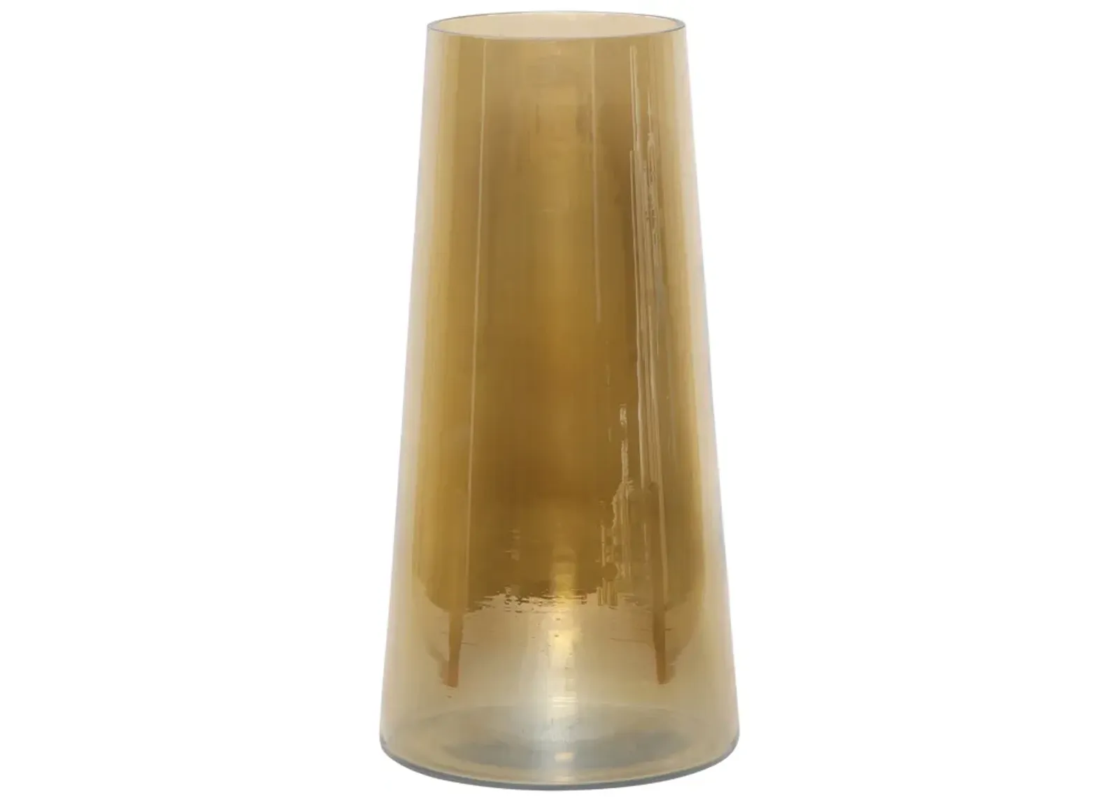 Glass, 12" Luster Vase, Gold