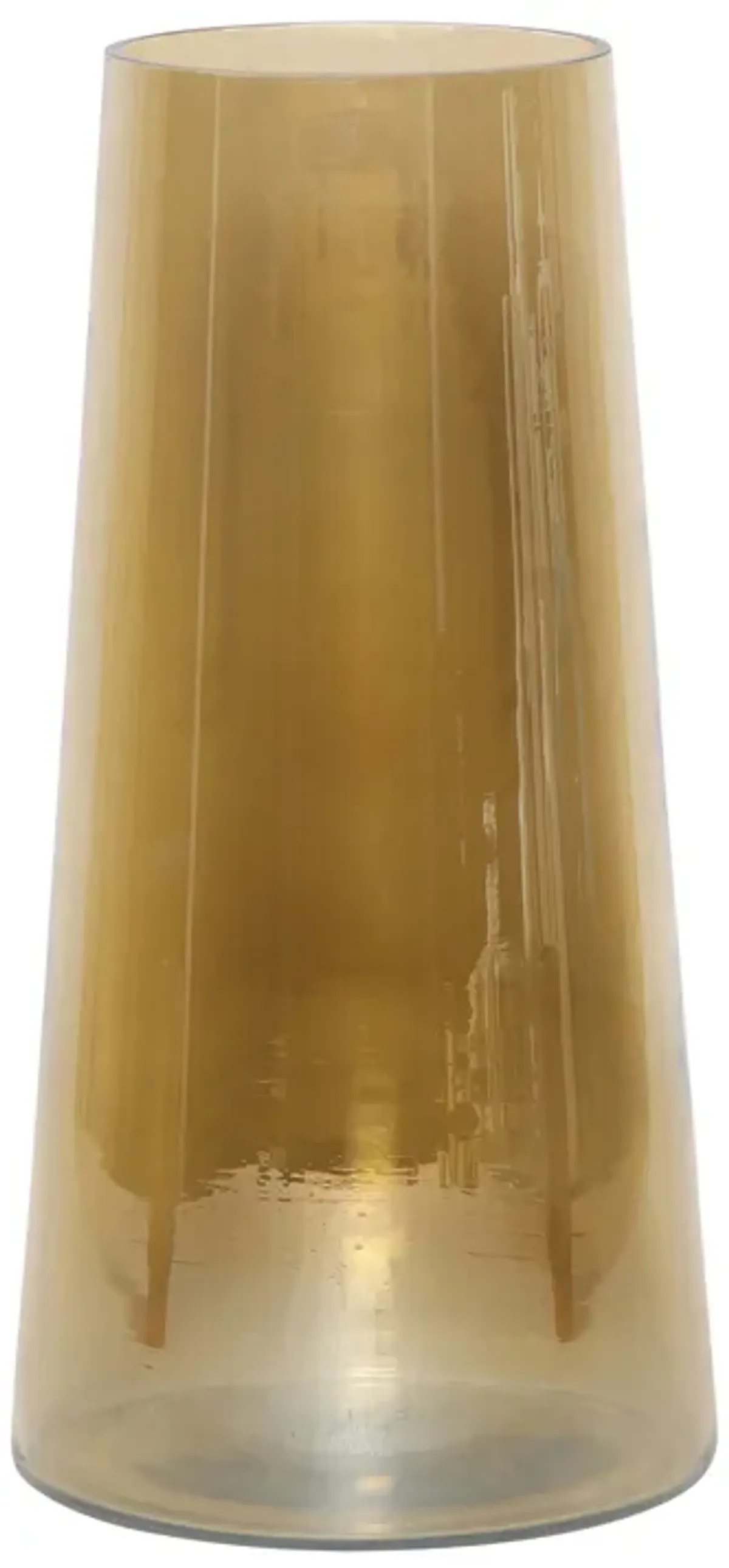 Glass, 12" Luster Vase, Gold