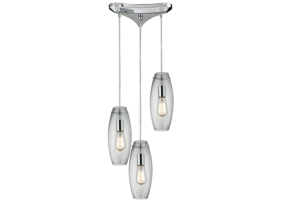 Menlow Park 10" Wide 3-Light Multi Pendant - Polished Chrome