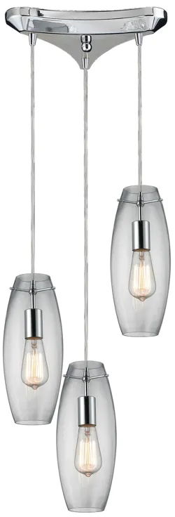 Menlow Park 10" Wide 3-Light Multi Pendant - Polished Chrome