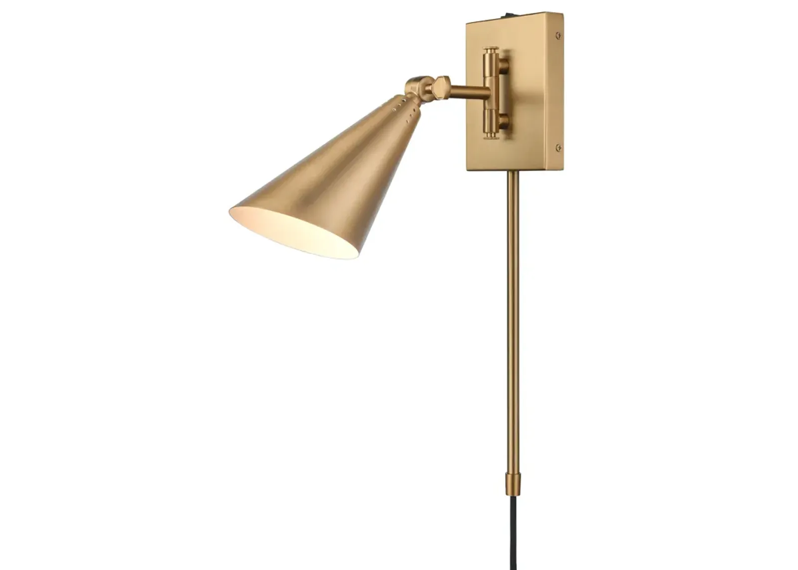 Whitmire 10.25'' High 1-Light Plug-In/Hardwire Sconce - Brushed Gold