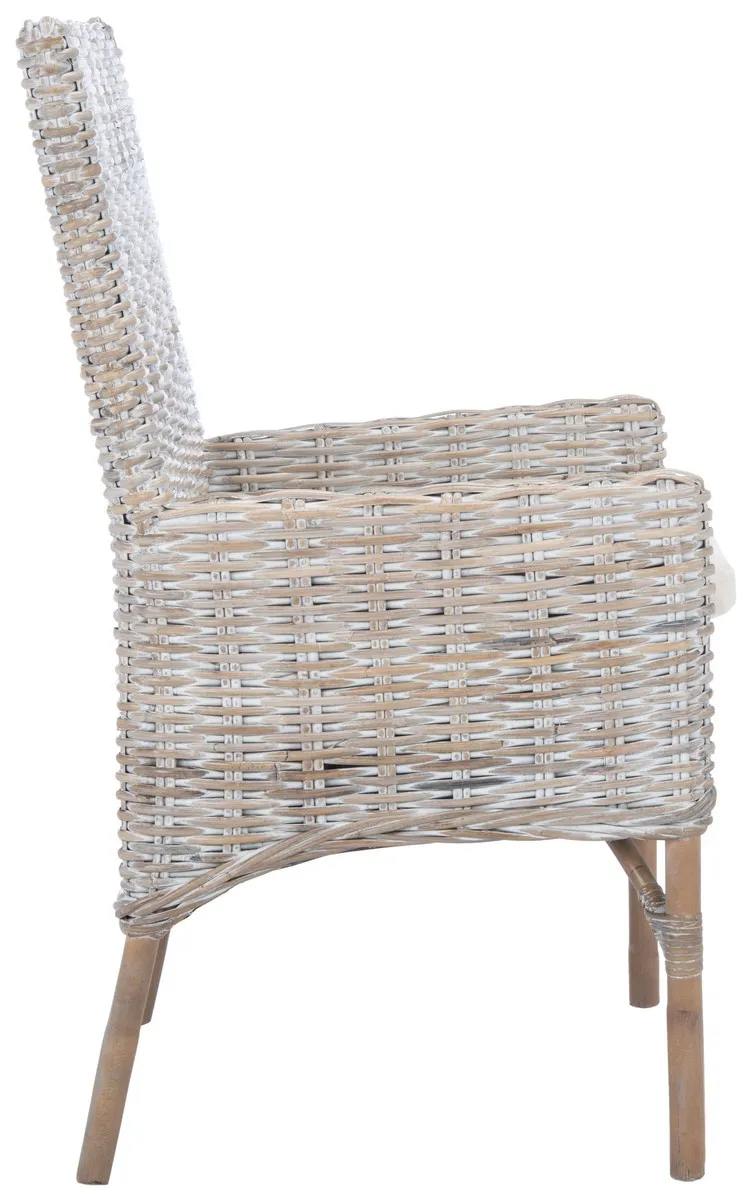 NANCY RATTAN ACCENT CHAIR W/ CUSHION