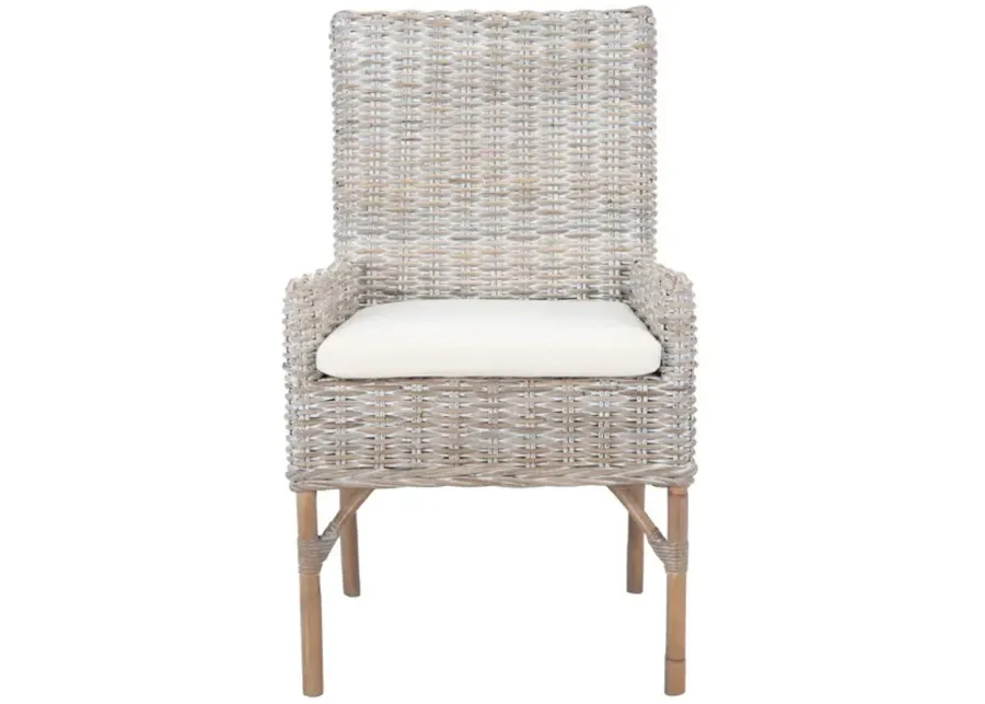 NANCY RATTAN ACCENT CHAIR W/ CUSHION