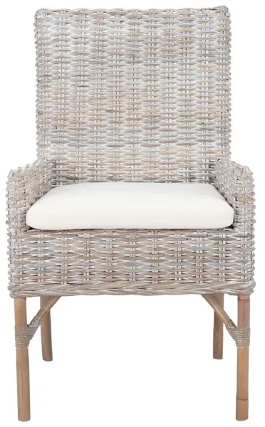 NANCY RATTAN ACCENT CHAIR W/ CUSHION