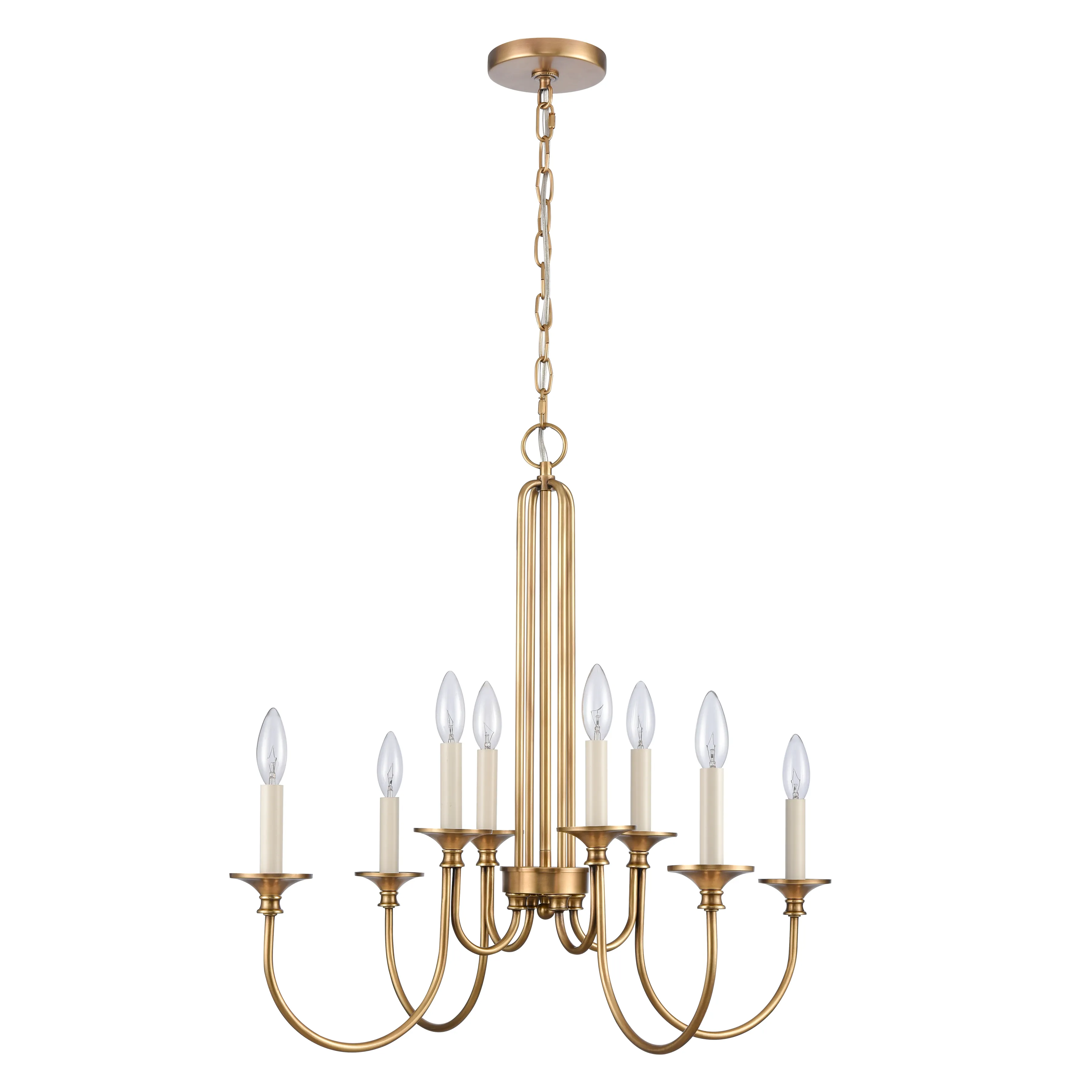 Cecil 28'' Wide 8-Light Chandelier - Natural Brass