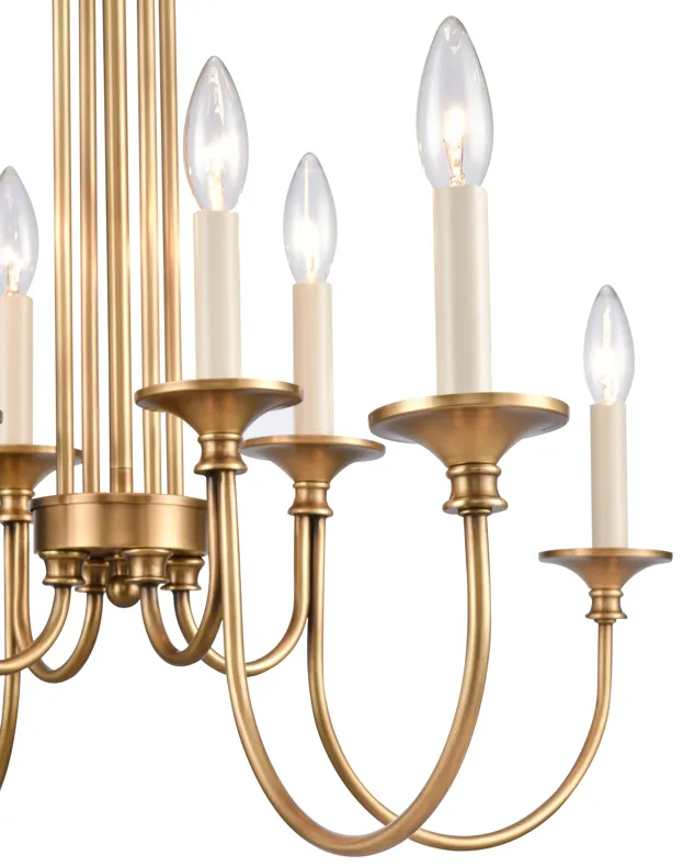 Cecil 28'' Wide 8-Light Chandelier - Natural Brass