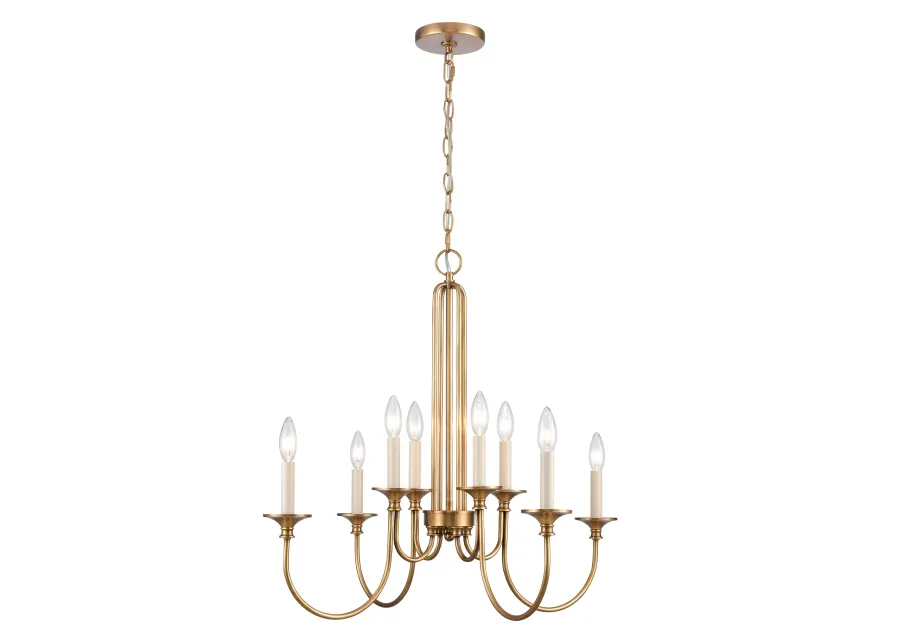 Cecil 28'' Wide 8-Light Chandelier - Natural Brass