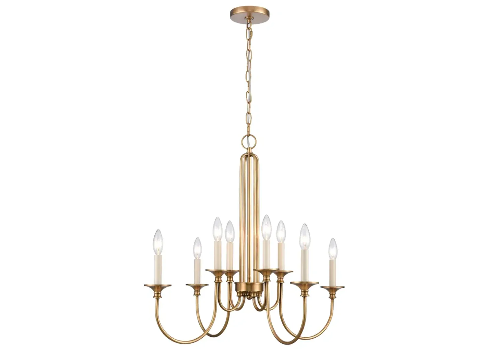 Cecil 28'' Wide 8-Light Chandelier - Natural Brass